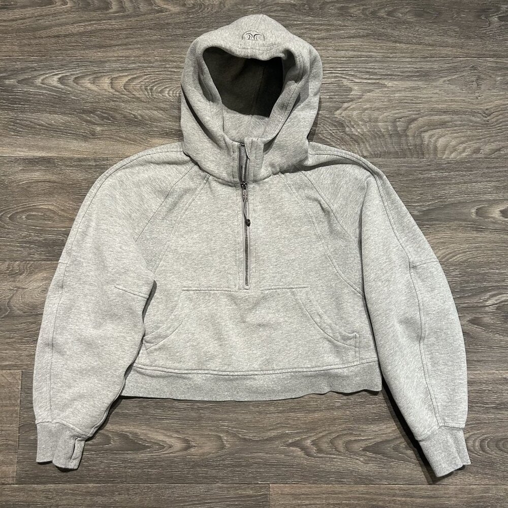 Lululemon Scuba Oversized Half Zip Hoodie XS/S Heathered Core Medium Grey *READ